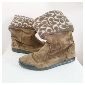 Suede Coach boots with built in sock liner